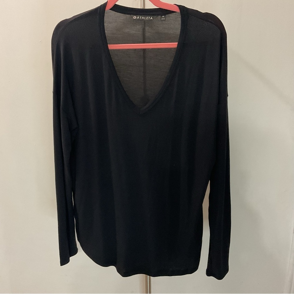 Athleta Black Long Sleeve Shirt Size M